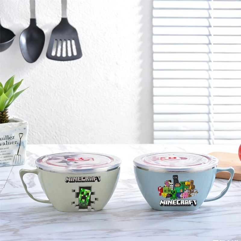 Food Storage Minecraft - Tazón de Acero Inoxidable con Diseño
