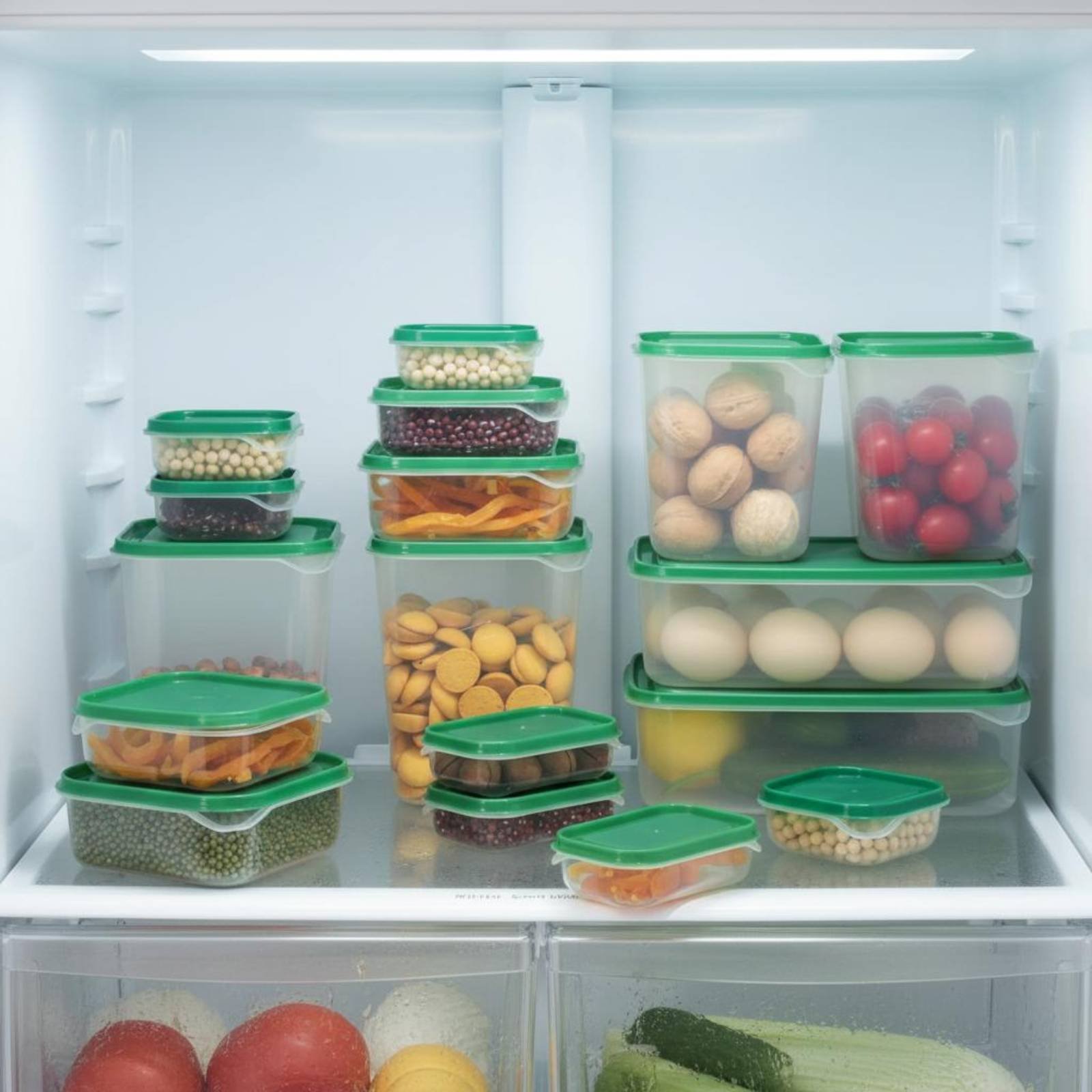 Food Storage Containers Set - Juego de 17 Recipientes para Refrigerador,