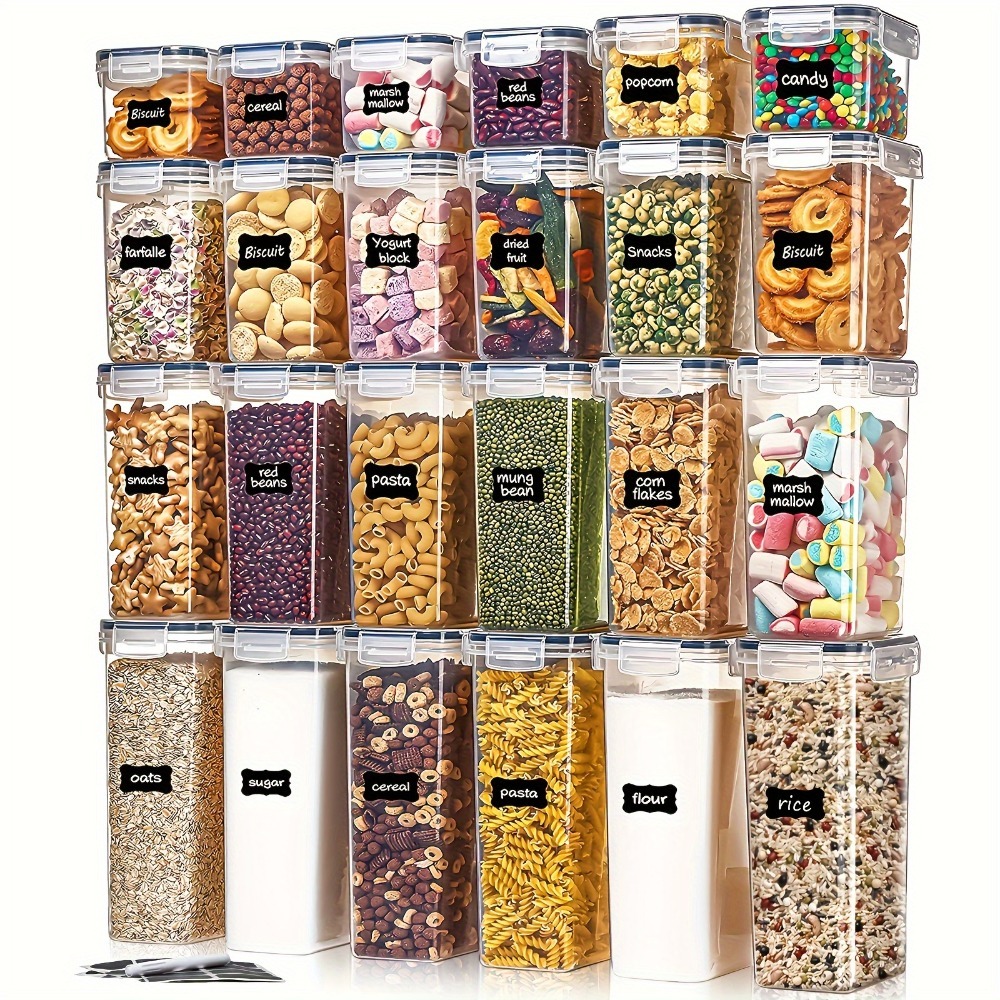 Food Storage Made Easy - 24 Recipientes para Almacenamiento de Alimentos,