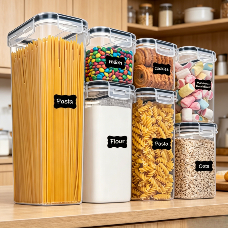 Food Storage Jar Set - Juego de 7 Recipientes para Almacenamiento