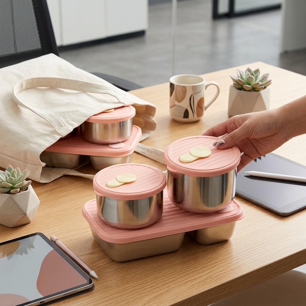 Food Storage Jar Set - Lonchera de Acero Inoxidable 304 Apta