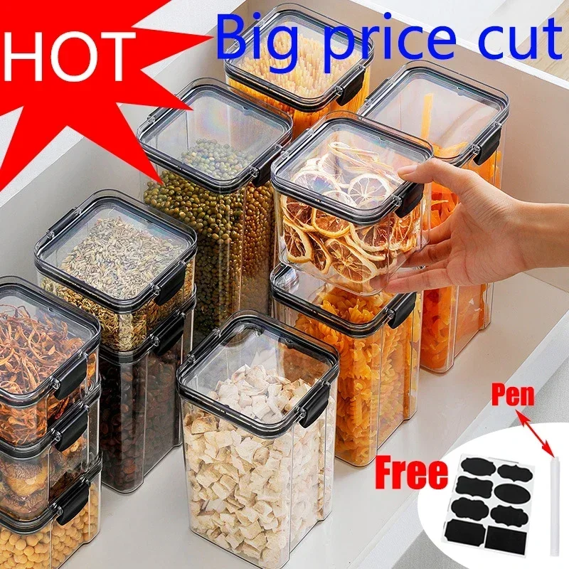 Food Storage Jar Set - Conjuntos de 460-1800ml, tarro sellado apilable