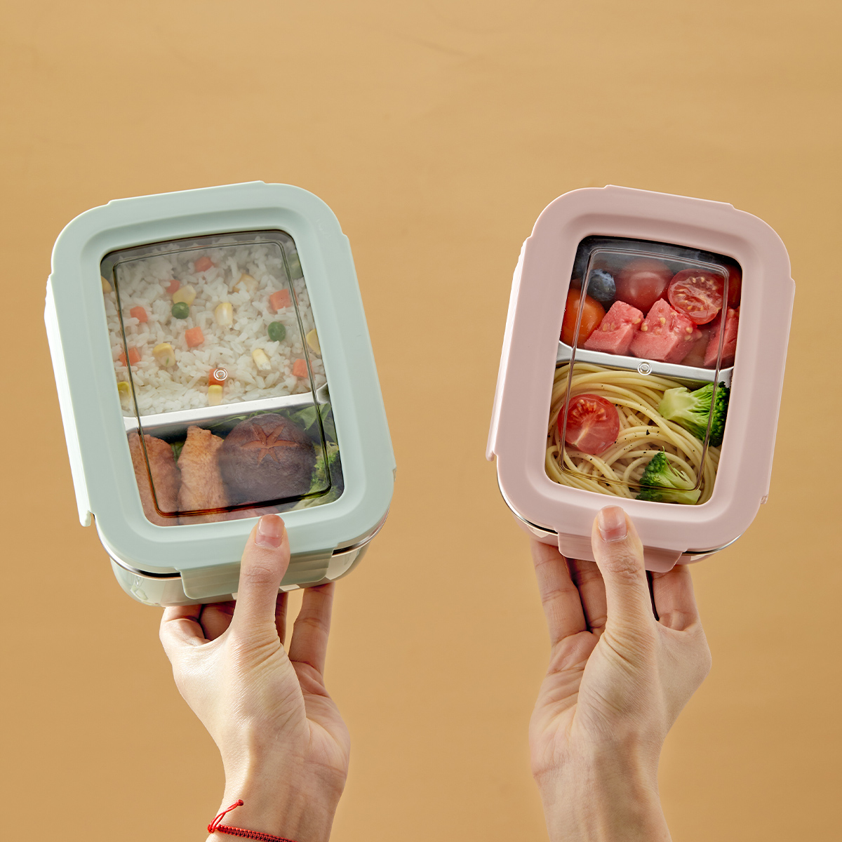 Food Storage Hot - Fiambrera con compartimento de acero inoxidable
