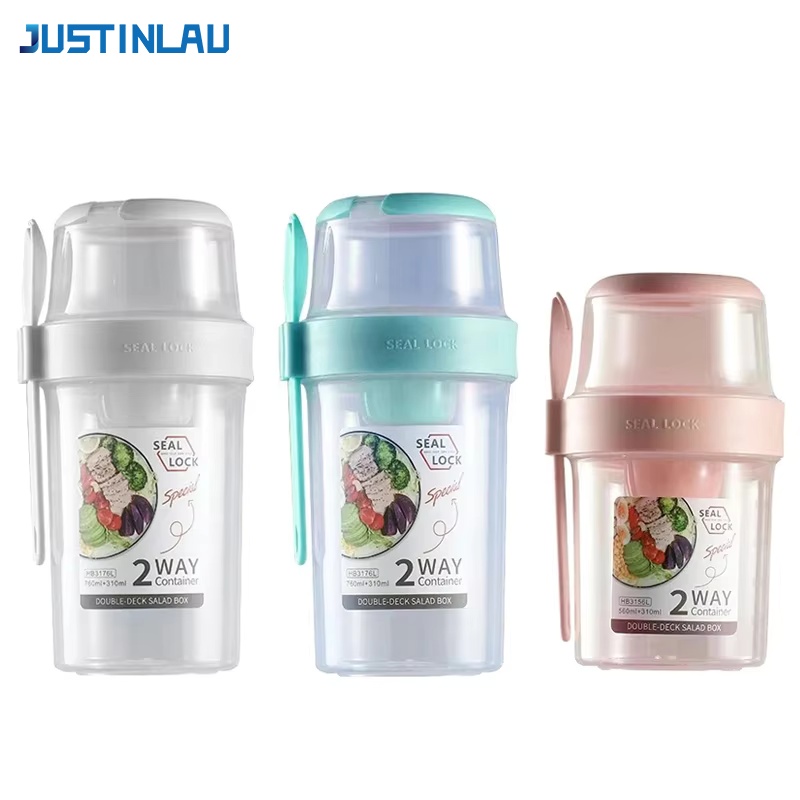 Food Storage Made Easy - JUSTINLAU Vaso Portátil para Ensaladas y