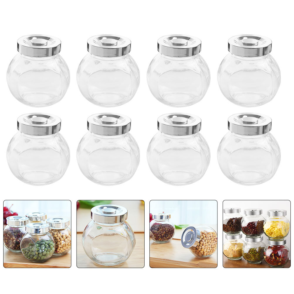 Food Storage Jars Airtight - 8 Frascos de Vidrio Transparentes y