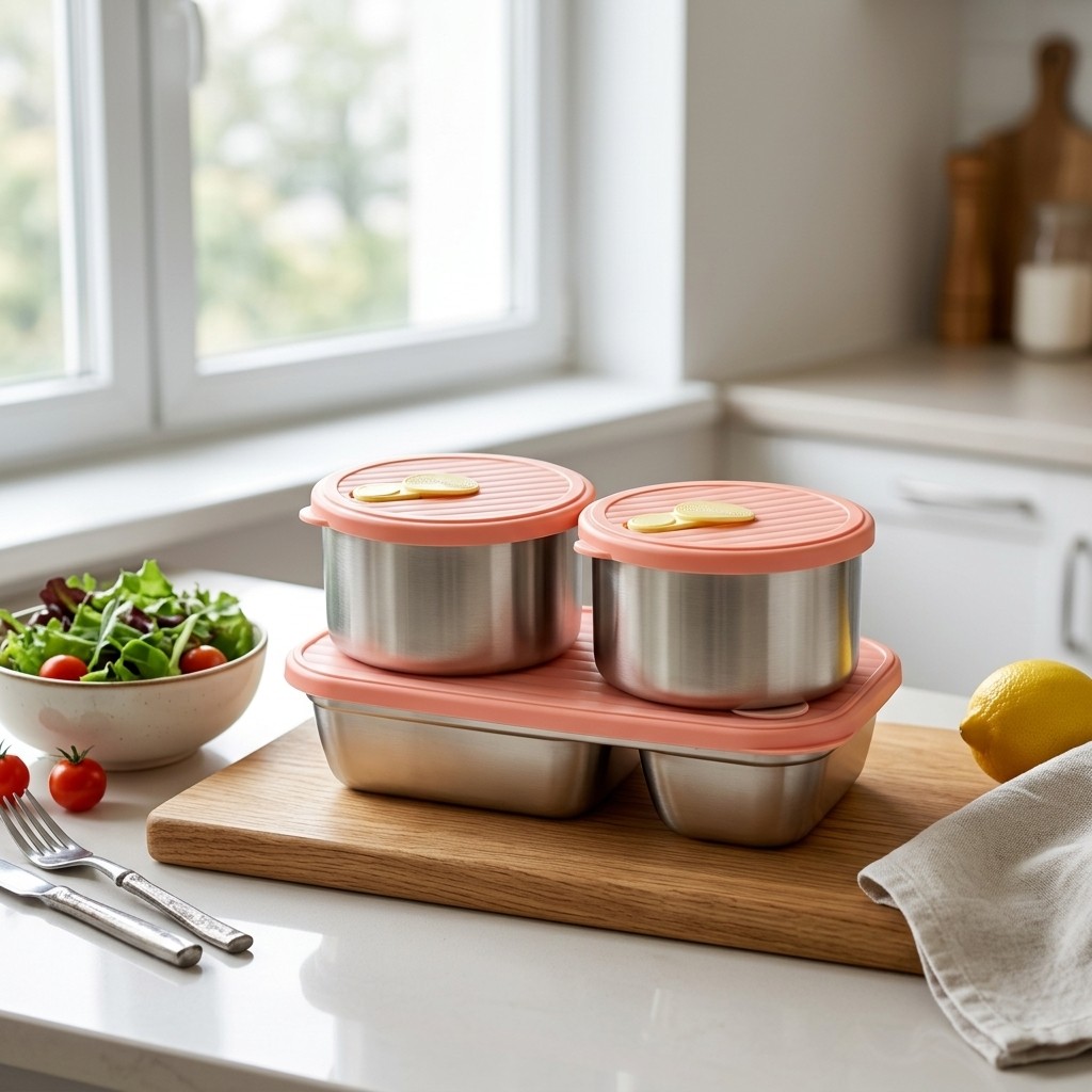 Lonchera de Acero Inoxidable 3 - Food Storage Jar Set reseña y precio