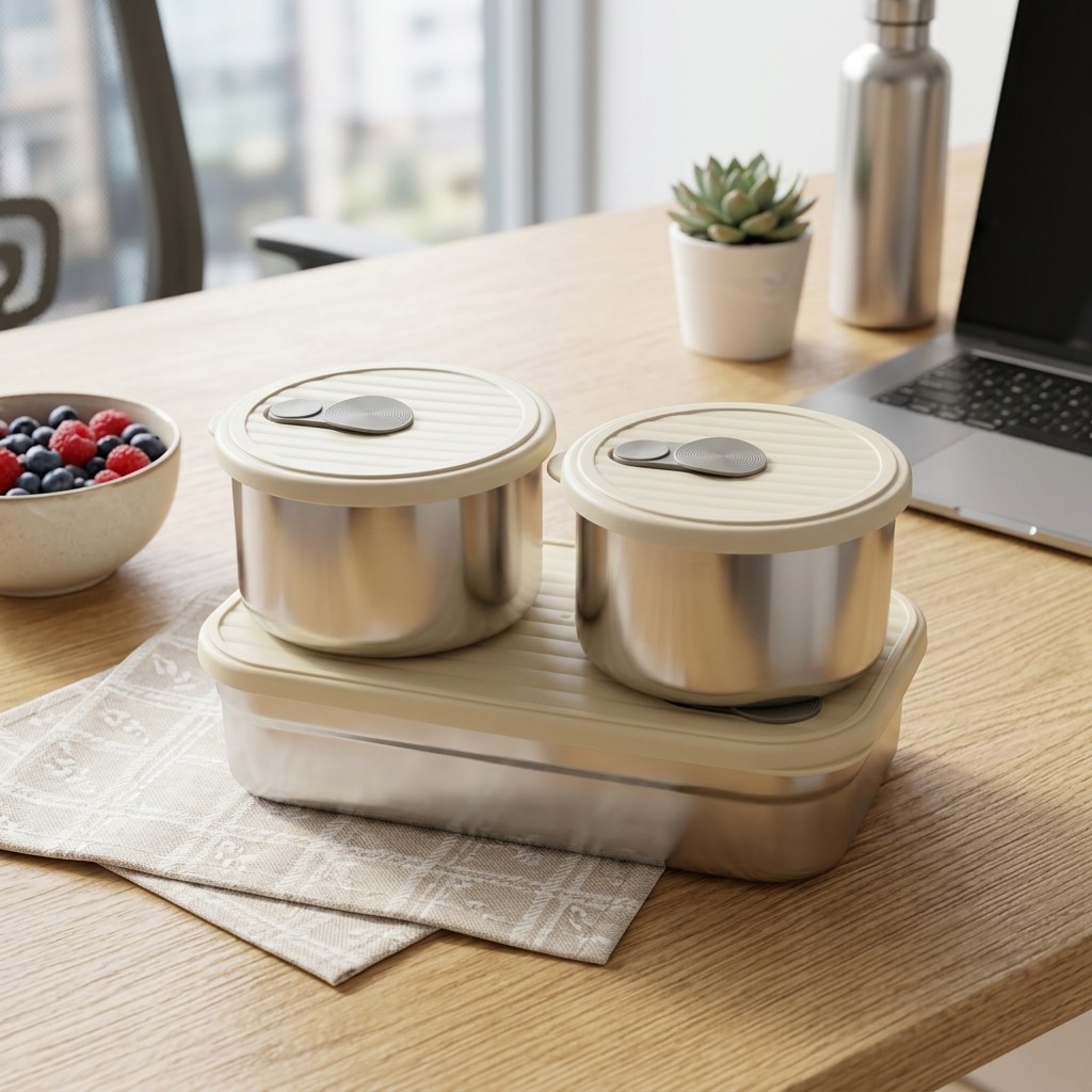 Lonchera de Acero Inoxidable 3 - Food Storage Jar Set reseña y precio