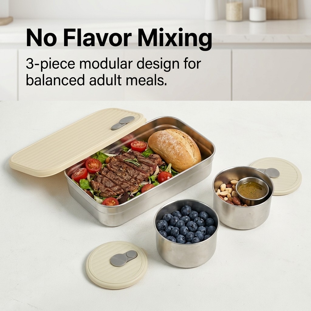 Lonchera de Acero Inoxidable 3 - Food Storage Jar Set reseña y precio